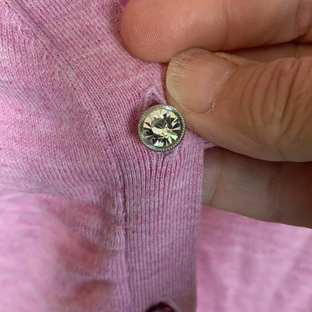 Talbots rhinestone button v‎ neck cardigan. Worn about 4x
